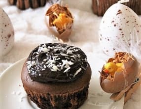 Muffins au chocolat et leur ganache