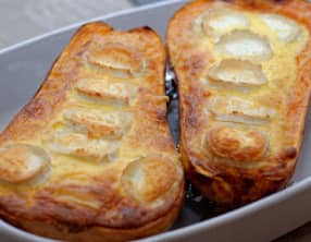 Butternut farcie lardons et chèvre