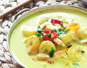 Curry de crevettes et lait de coco rapide