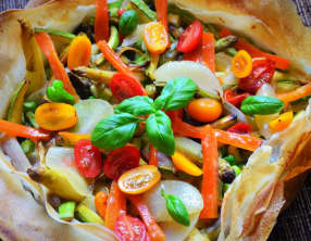 Tarte méli mélo aux légumes du printemps