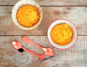 Purée de patates douces et carottes à l'orange