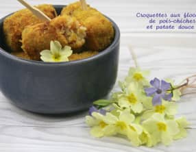 Croquettes de flocons de pois-chiches à la patate douce