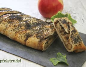 Apfelstrudel aux pommes et graines de pavot