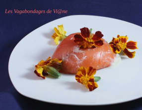 Dôme de saumon à la panna cotta de topinambours