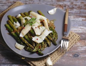 Fricassée d'asperges vertes au haddock