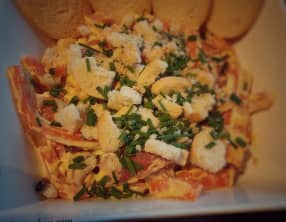 Carottes au bacon et croûtons