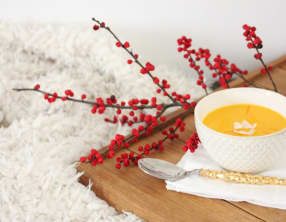 Velouté butternut, coco, orange