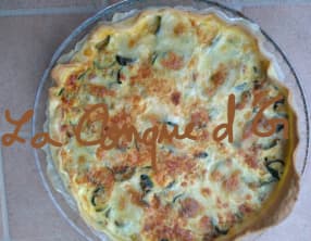Quiche à la ricotta, courgettes et lardons