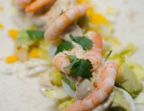 Wrap d'endives, à l'avocat et aux crevettes