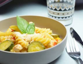 One pot pasta poulet courgette et poivron