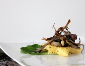 Polenta croustillante aux champignons