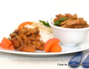 Filets de pintade safranés aux 2 abricots