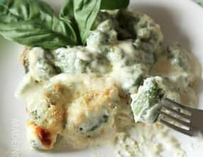 Gnocchis aux épinards et sauce au bleu