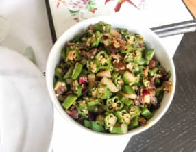 Gombos en fricassée à la mauricienne