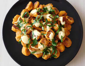 Gnocchis de patate douce et crème de cheddar