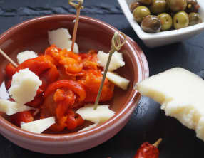 Poivrons rouges et manchego