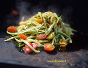 Spaghetti de courgettes à la plancha