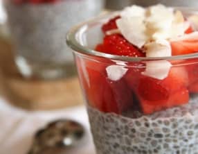 Chia pudding coco menthe fraises