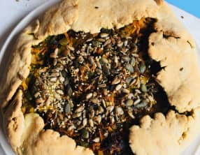 Tarte rustique carottes, lait de coco et cabillaud