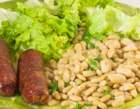 Saucisses confites aux flageolets
