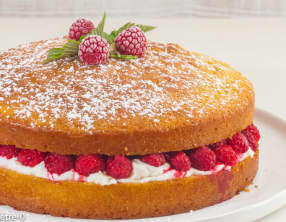 Gâteau rapide framboises ricotta