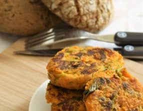 Galettes de patates douces, poireau