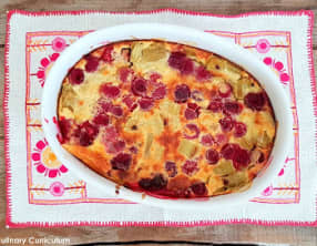 Clafoutis framboises rhubarbe