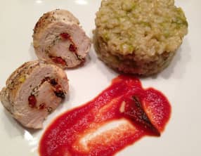 Saltimbocca de poulet à la sauge et risotto d'asperges