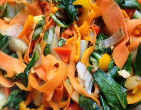 Méli-mélo de blettes, carottes et gingembre