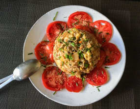 Riz sauté aux navets et à l’oignon nouveau