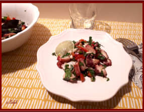 Salade de poulpe aux deux poivrons