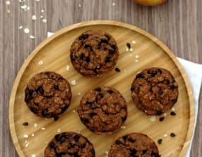Muffins aux flocons d'avoine et chocolat sans sucre