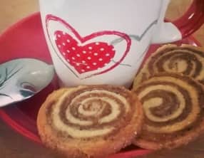 Sablés escargots au chocolat et à la vanille