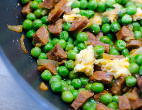 Petits pois au chorizo