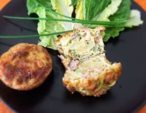 Moelleux de pommes de terre au jambon et aux herbes