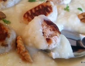 Purée de céleri rave avec Gnudi au gorgonzola
