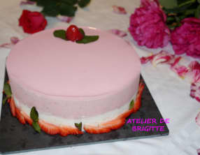 Entremets fraises et vanille