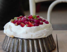 Pavlova fraise framboise