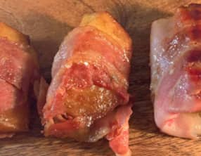 Ananas grillé, enrobé de prosciutto