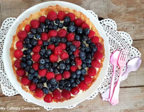 Tarte framboises et myrtilles