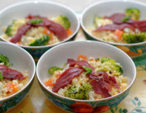 Céréales et légumes à la crème de fromage