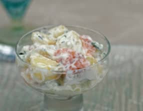 Salade de pomme terre au tzatziki et saumon fumé