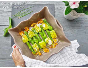 Fleurs de courgettes farcies Ricotta tapenade verte