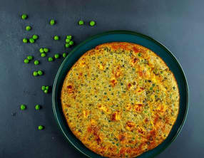 Clafoutis aux petits pois, chèvre et menthe