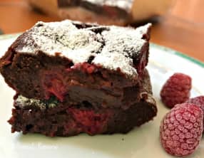 Le brownie fondant aux framboises