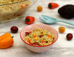 Salade de pâtes perle aux maïs et légumes
