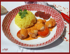 Noix de St Jacques à la crème de Chorizo