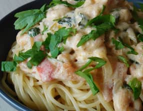 Spaghettis aux crevettes