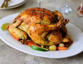 Poulet doré au four a la provençale