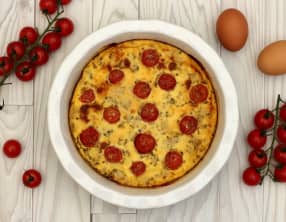 Clafoutis au thon et tomates cerises